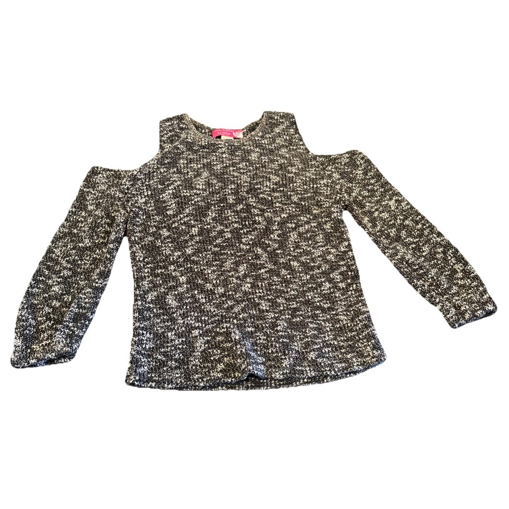 Alley & Gabby 212NY Cold Shoulder‎ Sweater Women's S Black White Knit USA